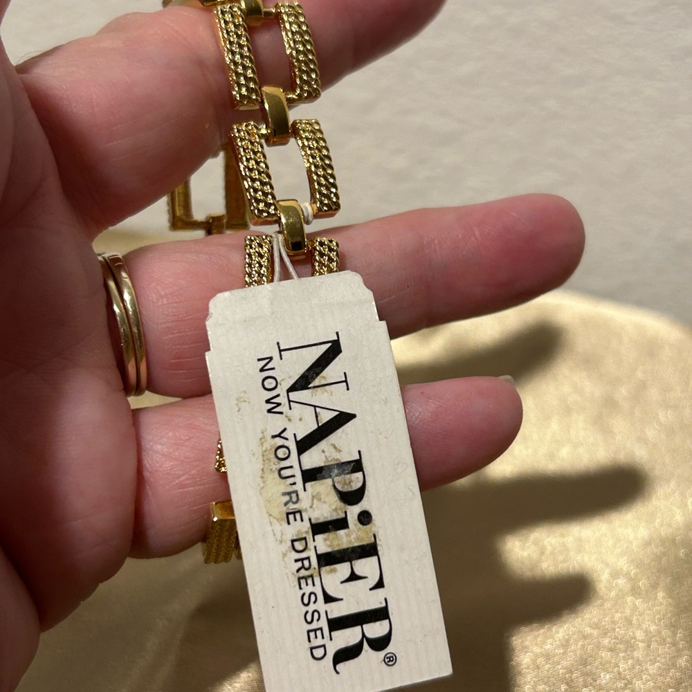 Napier Gold Bracelet with Vintage Textured Design - Picture 4 of 6